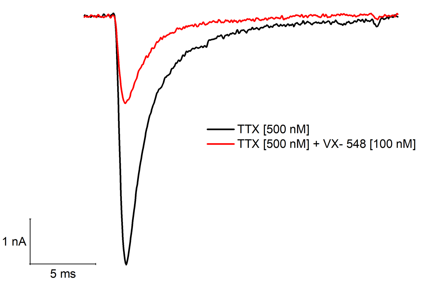 A TTX-resistant fast inward current is substantially inhibited by 100 nM VX-548 (Suzetrigine)